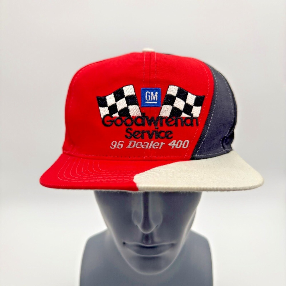 Vintage Osterman Hat Cap Snap Back Red Black GM Goodwrench Service 96 Dealer 400